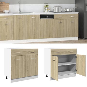 vidaXL Onderkast met lade Lyon 80x46x81,5 cm sonoma, Huis en Inrichting, Verzenden, Nieuw