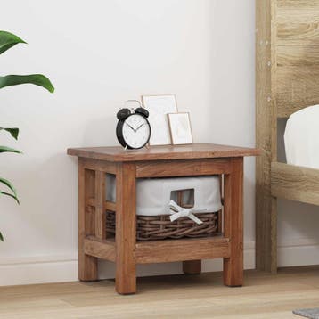 vidaXL Bijzettafel Bruin 38 x 28 x 35 cm Massief mahoniehout, Huis en Inrichting, Verzenden, Nieuw