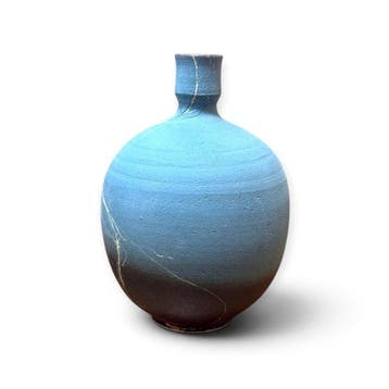 Masami Kobayashi – Kasama-yaki ronde vaas met abstracte