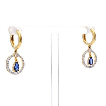 Oorbellen - 18 karaat Geel goud - 0.69ct. tw. Saffier -, Nieuw