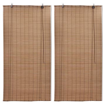 vidaXL Rolgordijnen 2 st 80x160 cm bamboe bruin, Verzenden, Nieuw