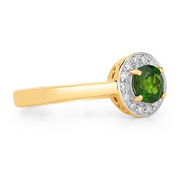 Ring - 14 karaat Geel goud - 0.66ct. tw. Natuurlijke, Handtassen en Accessoires, Nieuw