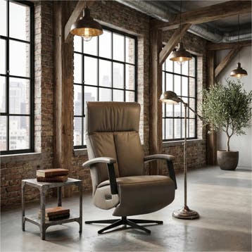 Leren relaxfauteuil met hartbalans Pure, Huis en Inrichting, Fauteuils, Bohemian, Industrieel, Modern, Scandinavisch, Nieuw, Ophalen of Verzenden