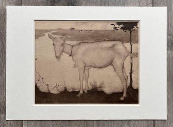 Jan Mankes (1889-1920) - Geit bij het Meer 1923 (Ingelijst)