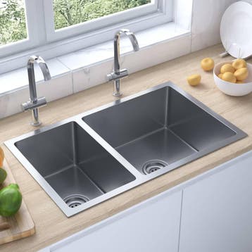 vidaXL Gootsteen roestvrij staal, Huis en Inrichting, Keuken | Keukenelementen, Verzenden, Nieuw