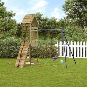 vidaXL Speelhuis geïmpregneerd grenenhout, Kinderen en Baby's, Speelgoed | Buiten | Speeltoestellen, Verzenden, Nieuw