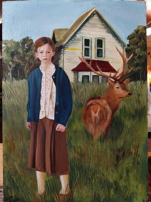 laura Muolo - Anne e la casa nel bosco, Antiquités & Art, Art | Peinture | Moderne