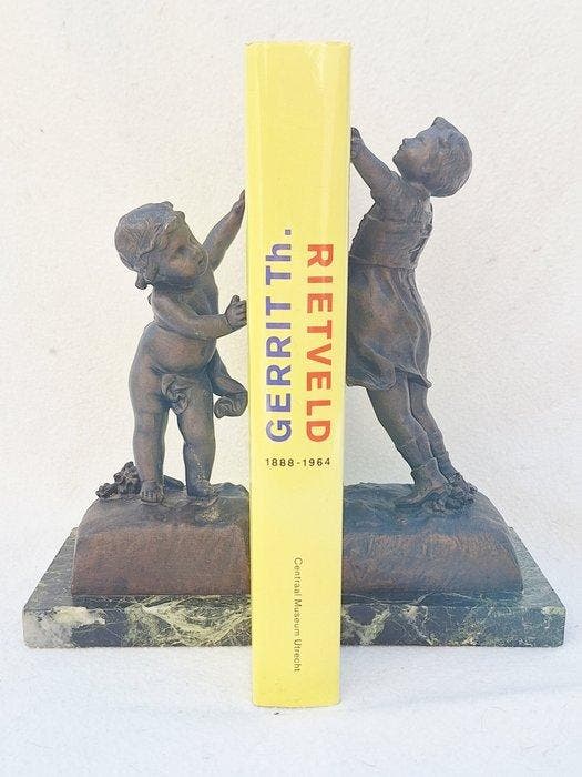 Brig Paris - Serre-livres - Bronze sur marbre - Ensemble de, Antiquités & Art, Curiosités & Brocante