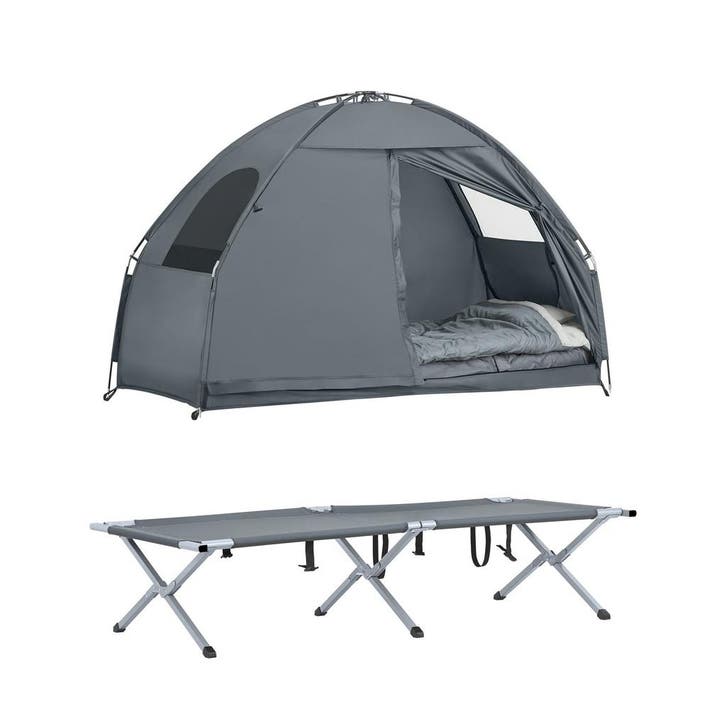 2dekans | SoBuy OGS32-HG 4-In-1 Tent - Grijs - 1 Persoons -, Caravans en Kamperen, Tenten, Ophalen of Verzenden