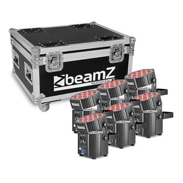 BeamZ Professional Uplight Set, 6 stuks in flightcase, Musique & Instruments, Verzenden