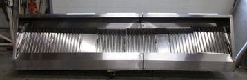 RVS Afzuigkap met 6 filters, B336 x D81 x H60 cm, wandmodel,
