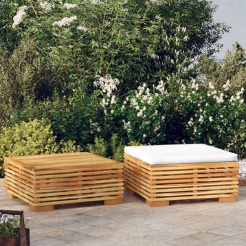 vidaXL 2-delige Loungeset massief teakhout, Verzenden, Nieuw