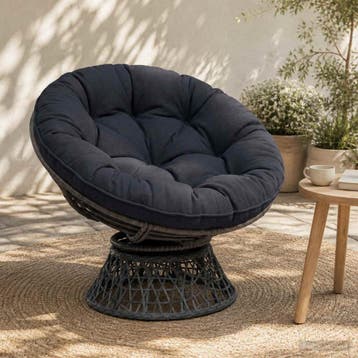 vidaXL Hangstoel Kussen VIANEN 100% Polyester Donkerblauw Ø, Verzenden, Nieuw