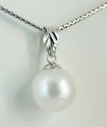 Sans prix de réserve - Pendentif - 18 carats Or blanc Perle
