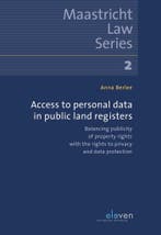 Access to Personal Data in Public Land Registers /, Livres, Verzenden, Anna Berlee