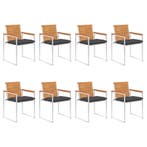 vidaXL Tuinstoelen 8 st met kussens massief acaciahout, Tuin en Terras, Tuinstoelen, Verzenden, Nieuw