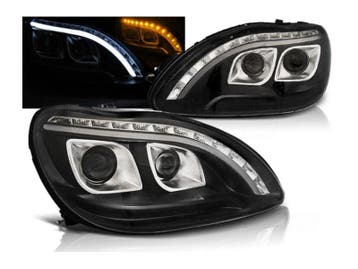DRL LED tube koplampen Black geschikt voor Mercedes W220, Verzenden, Nieuw, Mercedes-Benz
