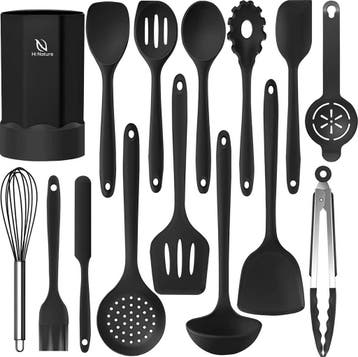 HI NATURE™ Keukengerei Set met Houder 15 delig - Siliconen, Huis en Inrichting, Verzenden, Nieuw