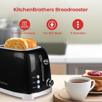 2dekans | KitchenBrothers Retro Broodrooster - Toaster - 6, Ophalen of Verzenden, Nieuw