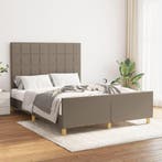 vidaXL Bedframe zonder matras stof taupe 140x190 cm, Verzenden, Nieuw