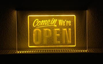 OPEN neon bord lamp LED verlichting reclame lichtbak #23 COM, Verzenden, Nieuw