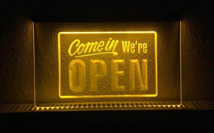 OPEN neon bord lamp LED verlichting reclame lichtbak #23 COM, Maison & Meubles, Lampes | Autre, Envoi