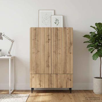 vidaXL Dressoir Artisanaal eiken 66 x 34,5 x 97 cm Bewerkt, Verzenden