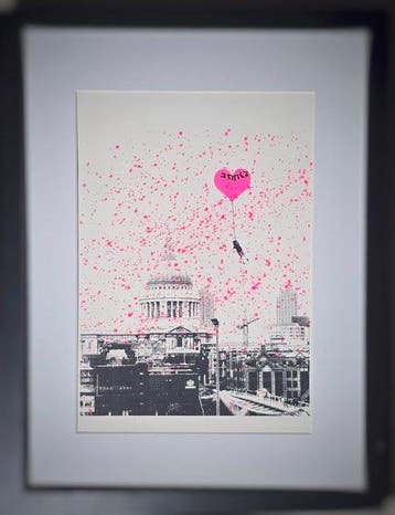 Steve Lazarides (1969) - Girl with Heart Balloon (Pink