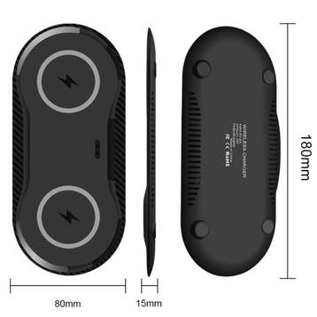 2 in 1 Qi Universele Draadloze Oplader 10W Wireless Charging, Verzenden, Nieuw