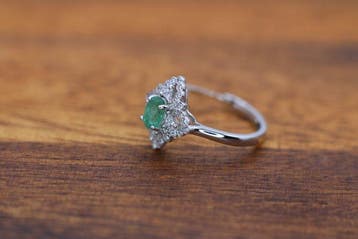 Zonder minimumprijs - Ring Zilver - 0.50ct. tw. Smaragd, Nieuw