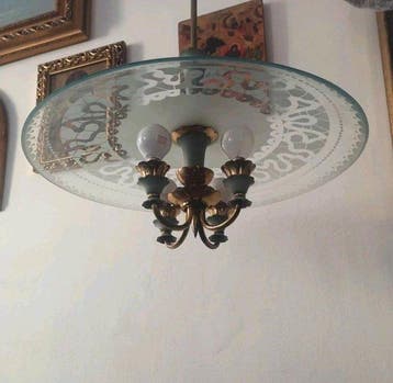 Plafonnier - Verre - Grande lampe pendante, Italie