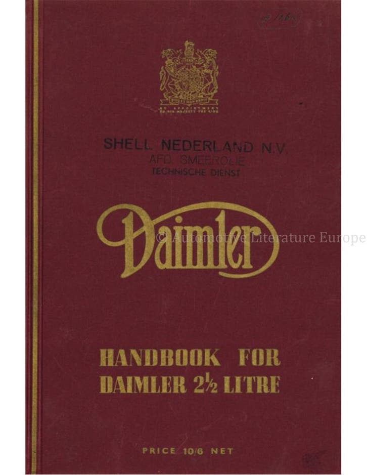 1948 DAIMLER 2½ LITRE INSTRUCTIEBOEKJE ENGELS, Autos : Divers, Modes d'emploi & Notices d'utilisation, Enlèvement ou Envoi