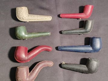 Zonder minimumprijs - Pijp - Karton, Leder, metaal - (8), Nieuw