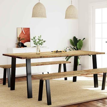 vidaXL Eettafel 200x90x75 cm massief acaciahout, Huis en Inrichting, Verzenden, Nieuw