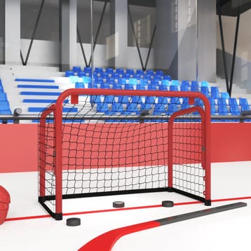 vidaXL Hockeydoel met net 68x32x47 cm staal en polyester, Sport en Fitness, IJshockey, Verzenden, Nieuw