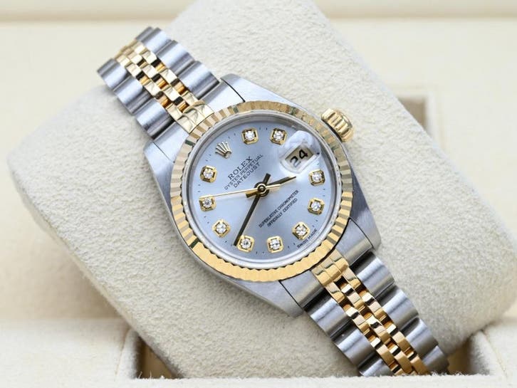 Rolex Lady-Datejust Ref. 69173 Year 1995 (Box & Papers), Handtassen en Accessoires, Horloges | Dames, Goud, Zo goed als nieuw