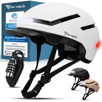 2dekans | MiVelo Nova fietshelm - wit maat M 54-58 cm - led, Fietsen en Brommers, Ophalen of Verzenden, Nieuw