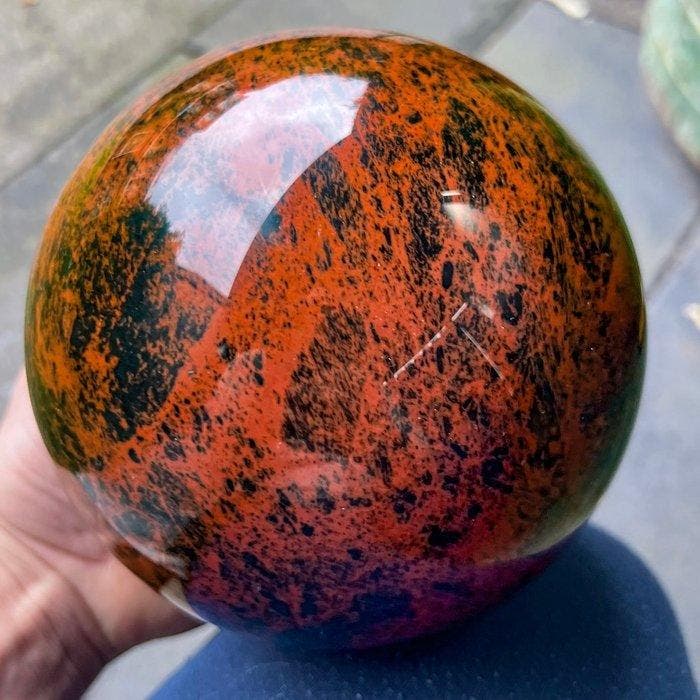 Fine Mahogany Obsidian Sphere Bol - Hoogte: 15.6 cm -, Collections, Minéraux & Fossiles