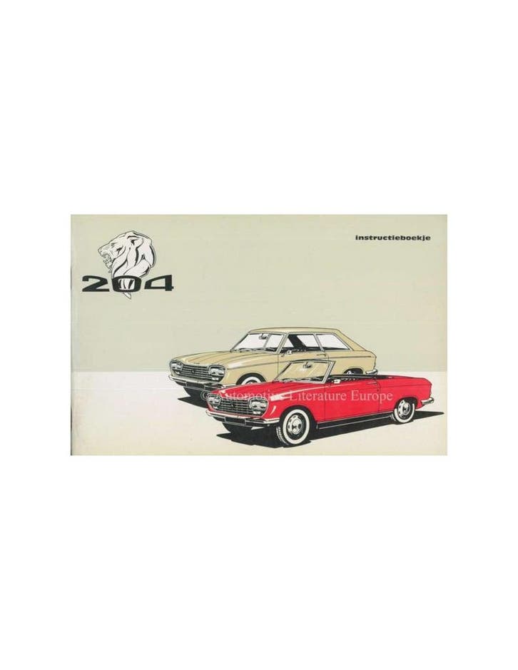 1967 PEUGEOT 204 COUPE CABRIOLET INSTRUCTIEBOEKJE, Autos : Divers, Modes d'emploi & Notices d'utilisation