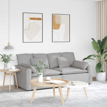vidaXL Modulaire bank met kussens wolk grijs, Huis en Inrichting, Zetels | Voetbanken en poefs, Verzenden, Nieuw
