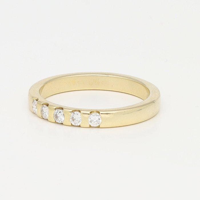 Ring - 14 karaat Geel goud Diamant (Natuurlijk), Bijoux, Sacs & Beauté, Bagues