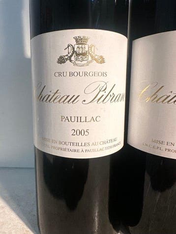 2005 Chateau Pibran - Pauillac Cru Bourgeois - 3 Bouteilles, Nieuw