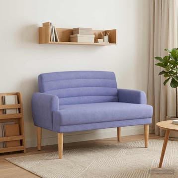 vidaXL Lovingseat met knoopge tuft Jeans Blauw 116 x 67 x 80, Verzenden, Nieuw