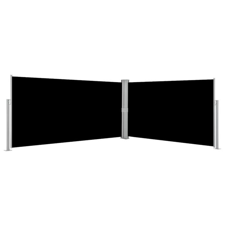 vidaXL Windscherm uittrekbaar 160x600 cm zwart, Jardin & Terrasse, Parasols, Envoi