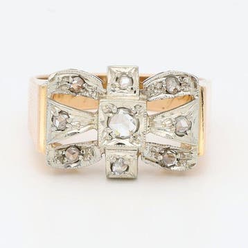 Ring - 18 karaat Geel goud, Witgoud - Diamant/Tankring, Nieuw