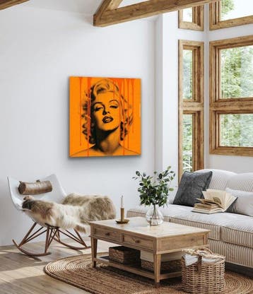 Eric Brumette - MARILYN MONROE ORANGE - Toile L - LIMITED