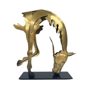 sculptuur, Handcrafted Metal Horse – Dynamic Equestrian Art
