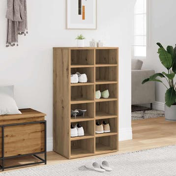 vidaXL Schoenenrek 54x34x100,5 cm bewerkt hout artisanaal, Verzenden, Nieuw