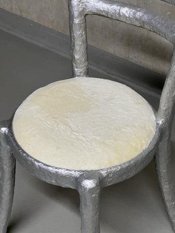 David áp - Stoel - Papier-maché - Rise Chair - zilveren