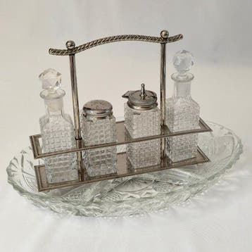 Olie-en-azijnstelletje (6) - Glas, Metaal